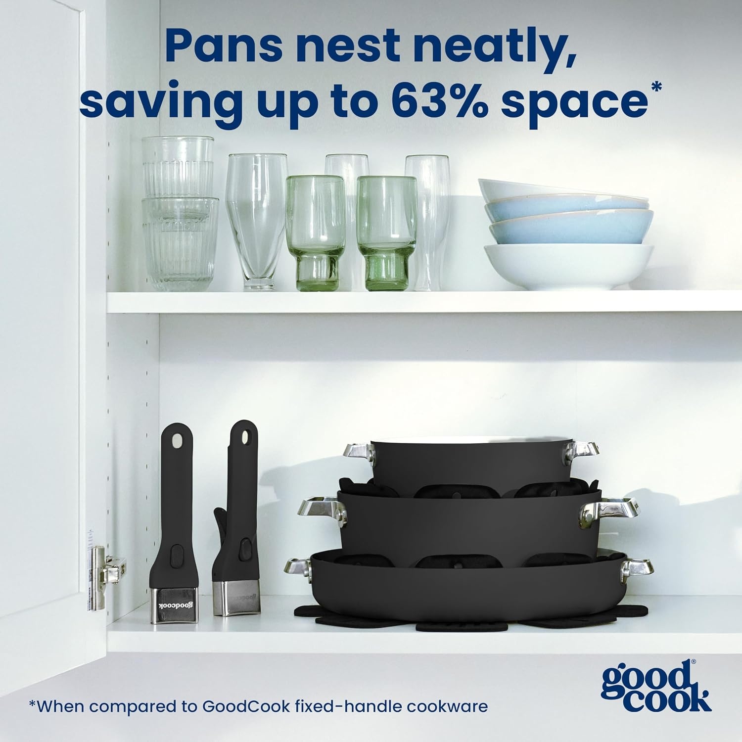 image:imageGoodCook 14Piece Ceramic Cookware Set with Removable Handles BlackBlack