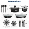 GoodCook 14-Piece Ceramic Cookware Set with Removable Handles, Black(Black)