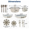 GoodCook 14-Piece Ceramic Cookware Set with Removable Handles, Black(Cream)
