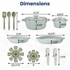 GoodCook 14-Piece Ceramic Cookware Set with Removable Handles, Black(Green)