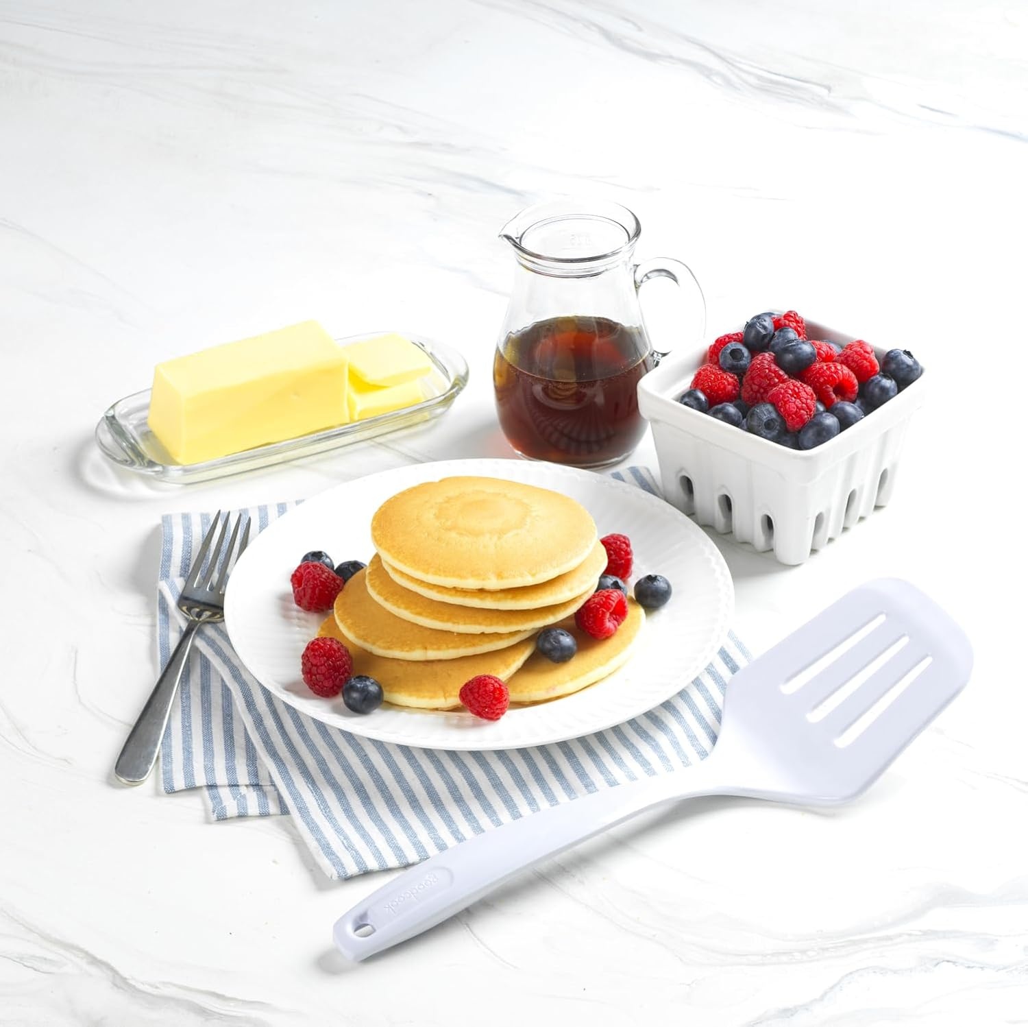 image:imageGoodCook Classic Pasta Server BPAFree Dishwasher Safe Melamine Construction 12Inch WhiteSmall