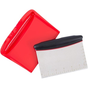 Good Cook Touch 6 Inch Wide Bench Scrape with Scoop, Red and Black