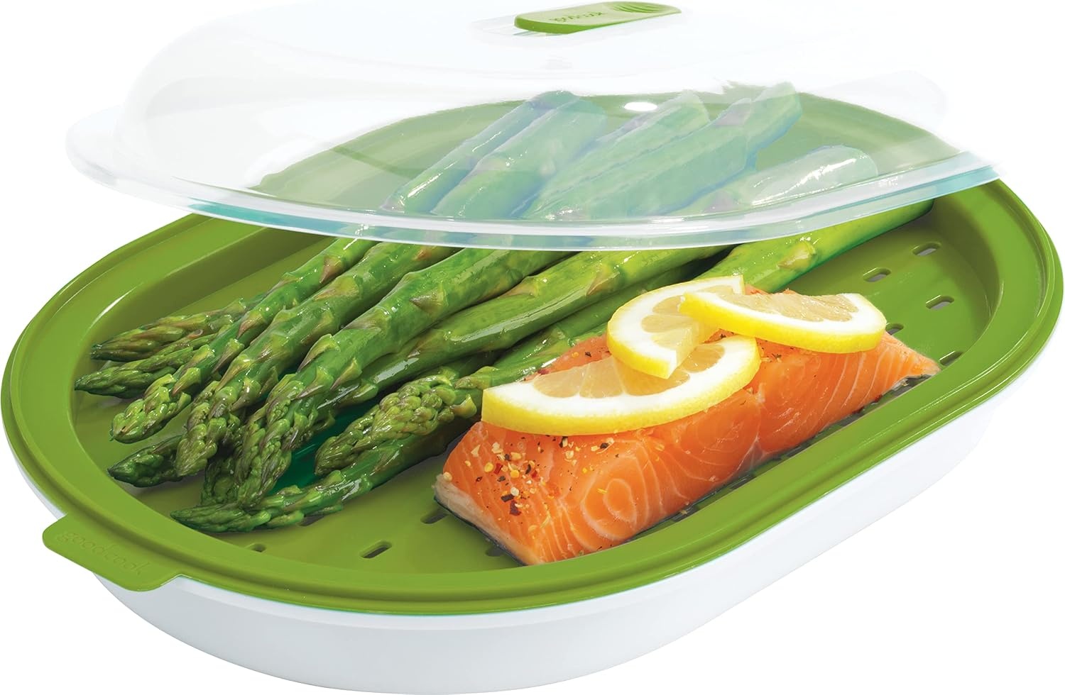 image:imageGoodCook Everyday Microwave Food Steamer Vegetable amp Fish Cooker Preserves Vitamins amp Nutrients Quick Dinner amp Meals Adjustable Steam Release Vent12 inches x 8 inches x 27 inches