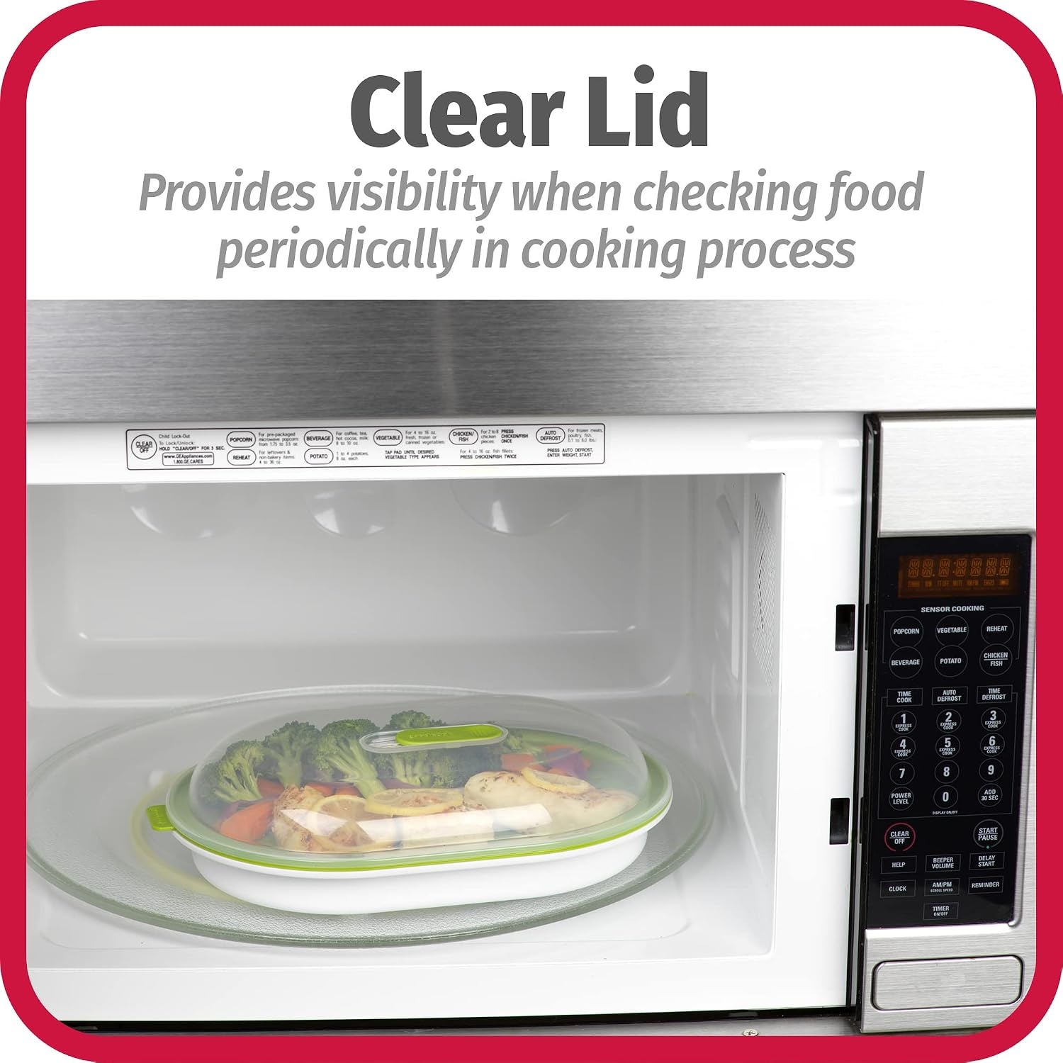 image:imageGoodCook Everyday Microwave Food Steamer Vegetable amp Fish Cooker Preserves Vitamins amp Nutrients Quick Dinner amp Meals Adjustable Steam Release Vent12 inches x 8 inches x 27 inches