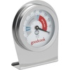 GoodCook Classic Analog Thermometer for Refrigerator or Freezer Use Stands or Hangs Includes Fahrenheit & Celsius Measurements NSF Certified, Silver(Fridge Thermometer)