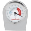 GoodCook Classic Analog Thermometer for Refrigerator or Freezer Use Stands or Hangs Includes Fahrenheit & Celsius Measurements NSF Certified, Silver(Fridge Thermometer)