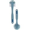 GoodCook Everyday 9.5″ Dish Scrub Brush Set with Nylon Bristles, Blue/White (2-Pack)