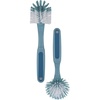 GoodCook Everyday 9.5″ Dish Scrub Brush Set with Nylon Bristles, Blue/White (2-Pack)