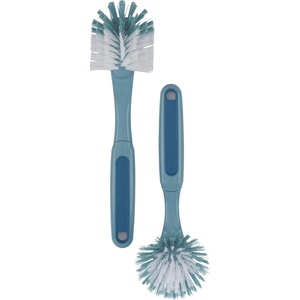GoodCook Everyday 9.5″ Dish Scrub Brush Set with Nylon Bristles, Blue/White (2-Pack)