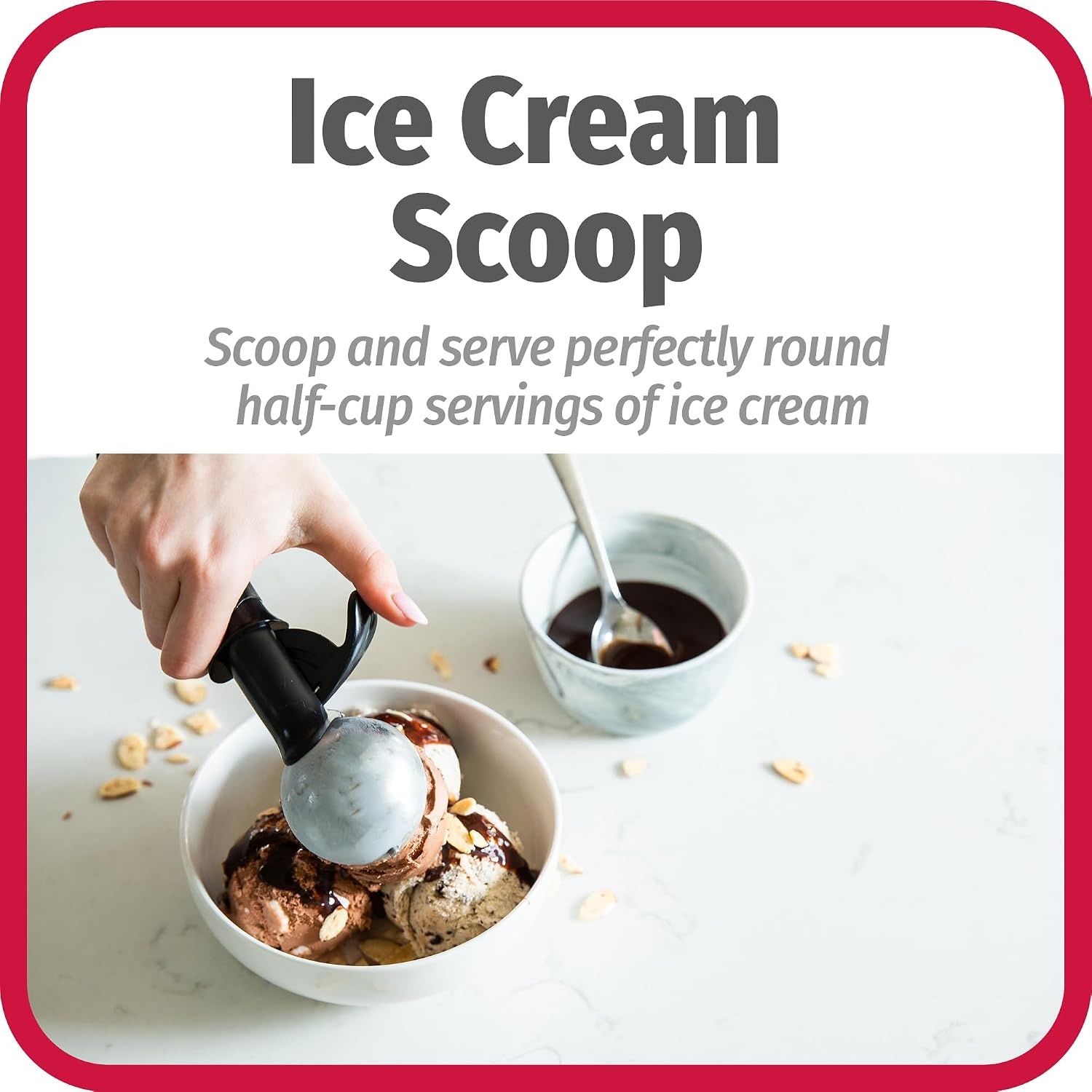 image:imageGoodCook Deluxe Ice Cream Scoop with Trigger With Comfortable Grip amp EasyRelease Lever Dishwasher Safe 2Ounce Scoop Black1