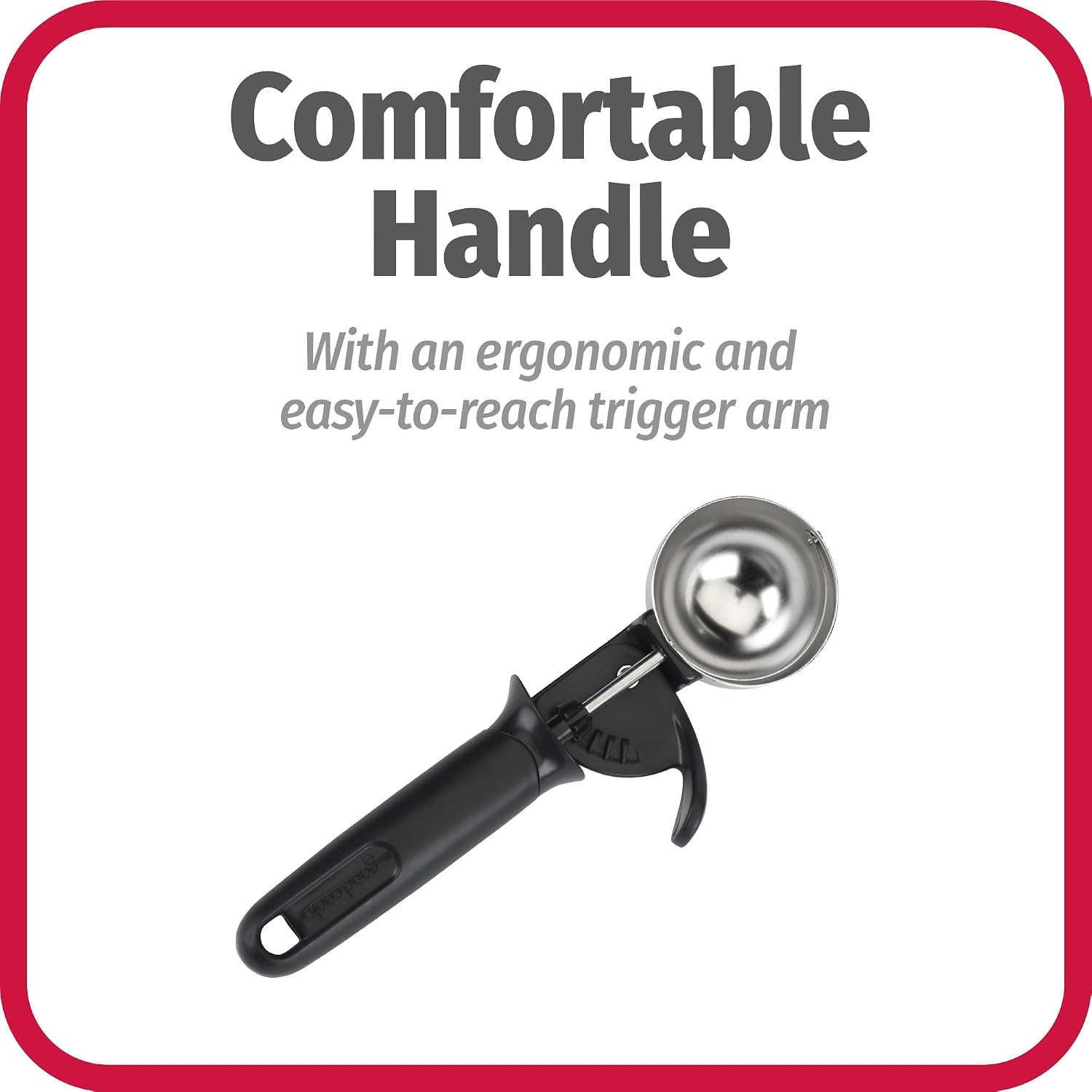 image:imageGoodCook Deluxe Ice Cream Scoop with Trigger With Comfortable Grip amp EasyRelease Lever Dishwasher Safe 2Ounce Scoop Black1