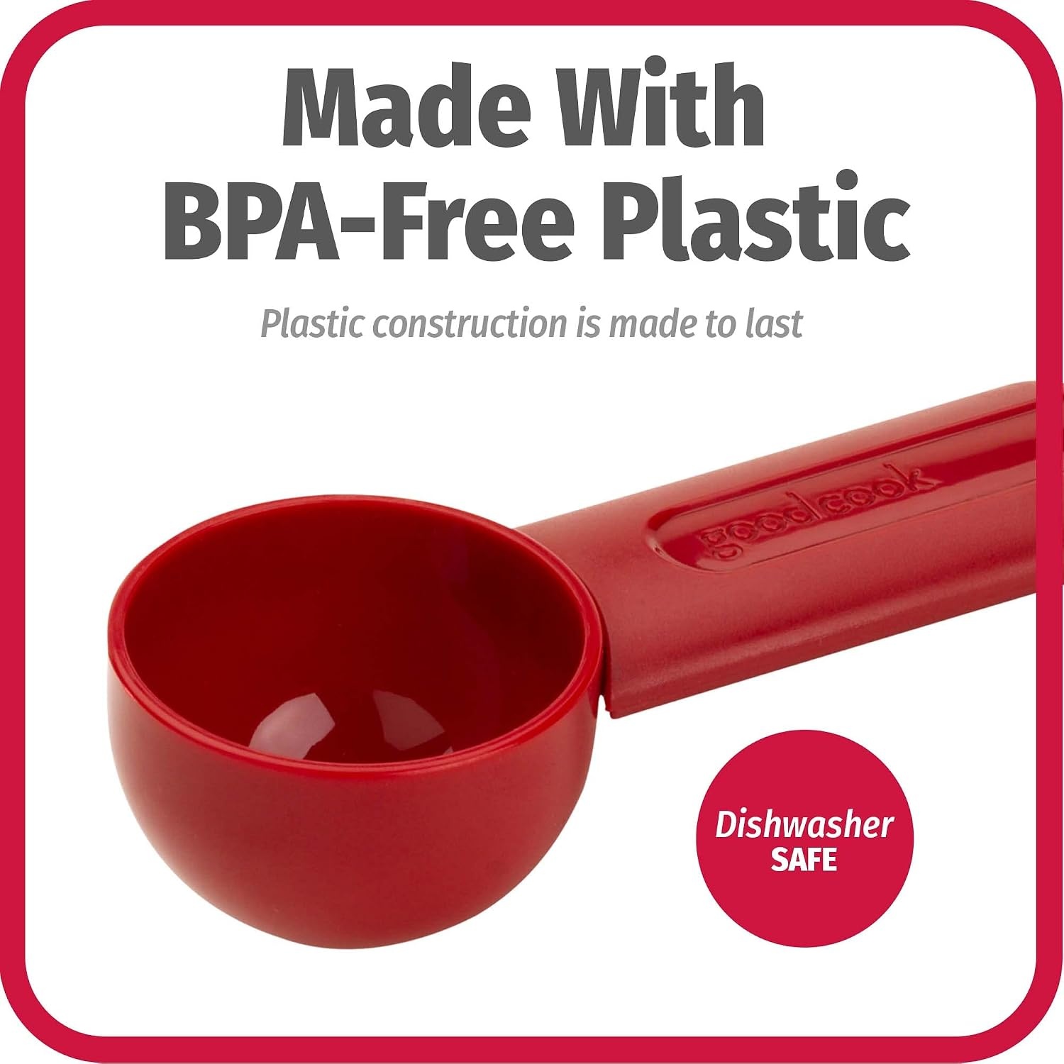 image:imageGoodCook Everyday Coffee Scoop 2Tablespoon Coffee Measuring Spoon with Extendable Handle Red2 Tbsp Pack of 4