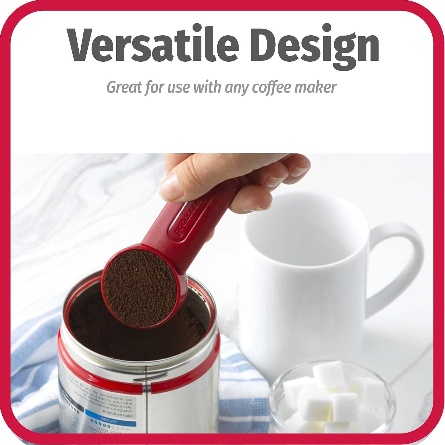 image:imageGoodCook Everyday Coffee Scoop 2Tablespoon Coffee Measuring Spoon with Extendable Handle Red2 Tbsp Pack of 4