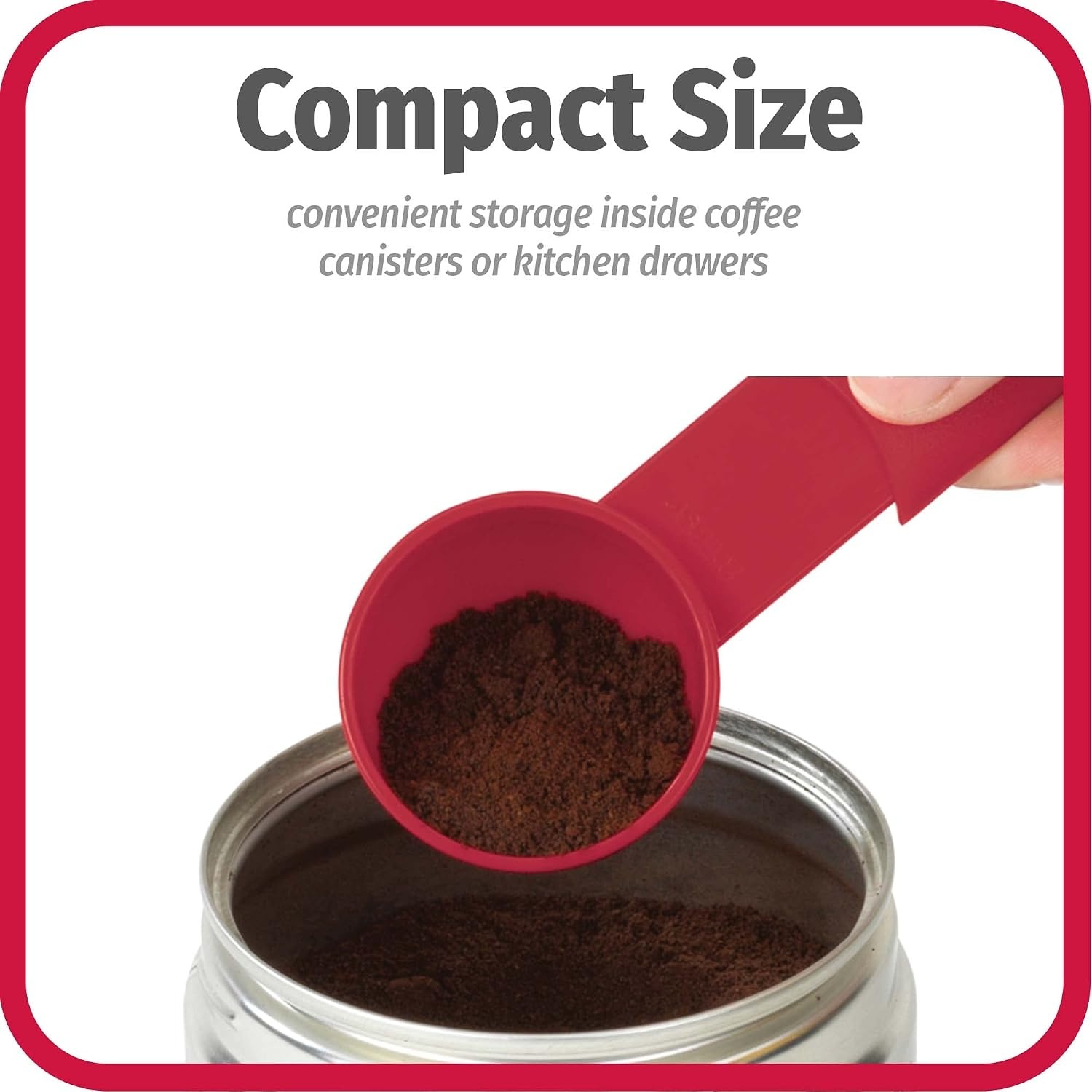 image:imageGoodCook Everyday Coffee Scoop 2Tablespoon Coffee Measuring Spoon with Extendable Handle Red2 Tbsp Pack of 4