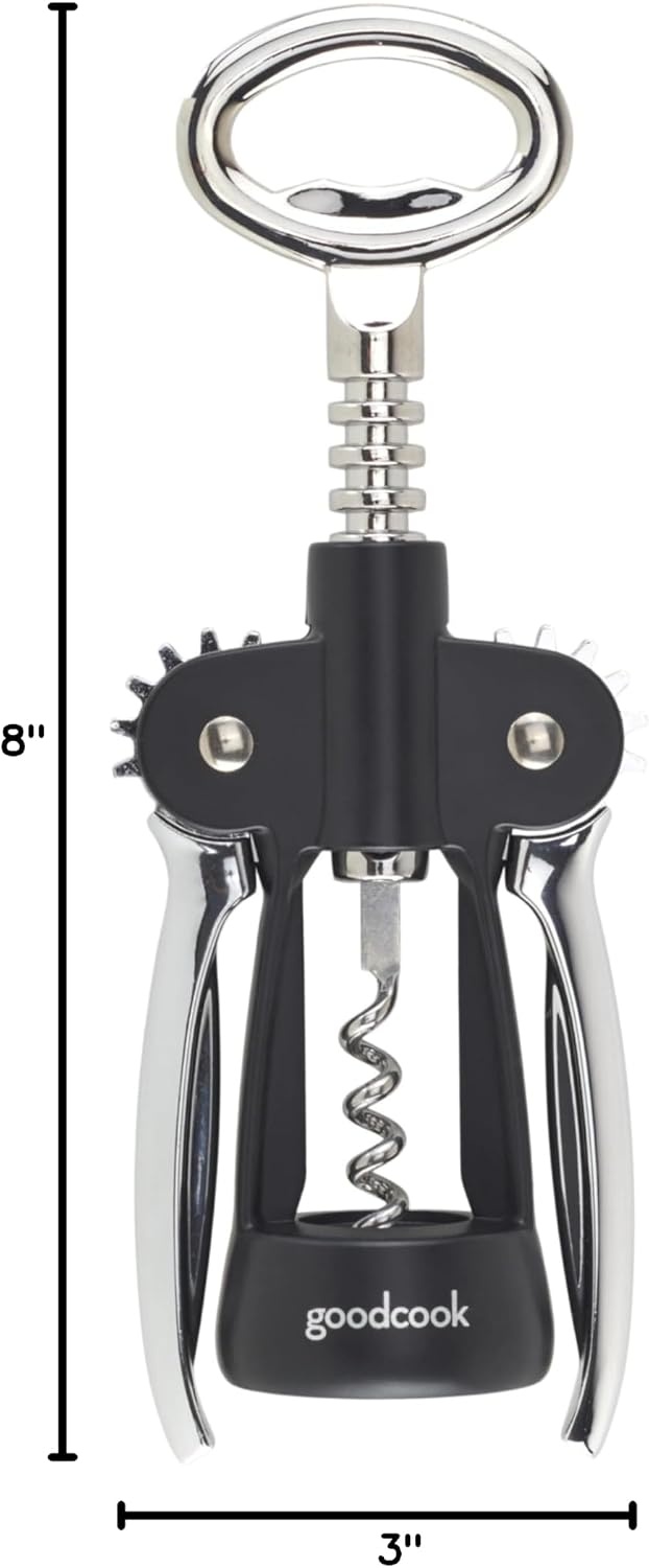 image:imageGoodCook Gourmet Deluxe Winged Corkscrew Stainless Steel Worm Universal Fit For All Cork SizesWinged Corkscrew