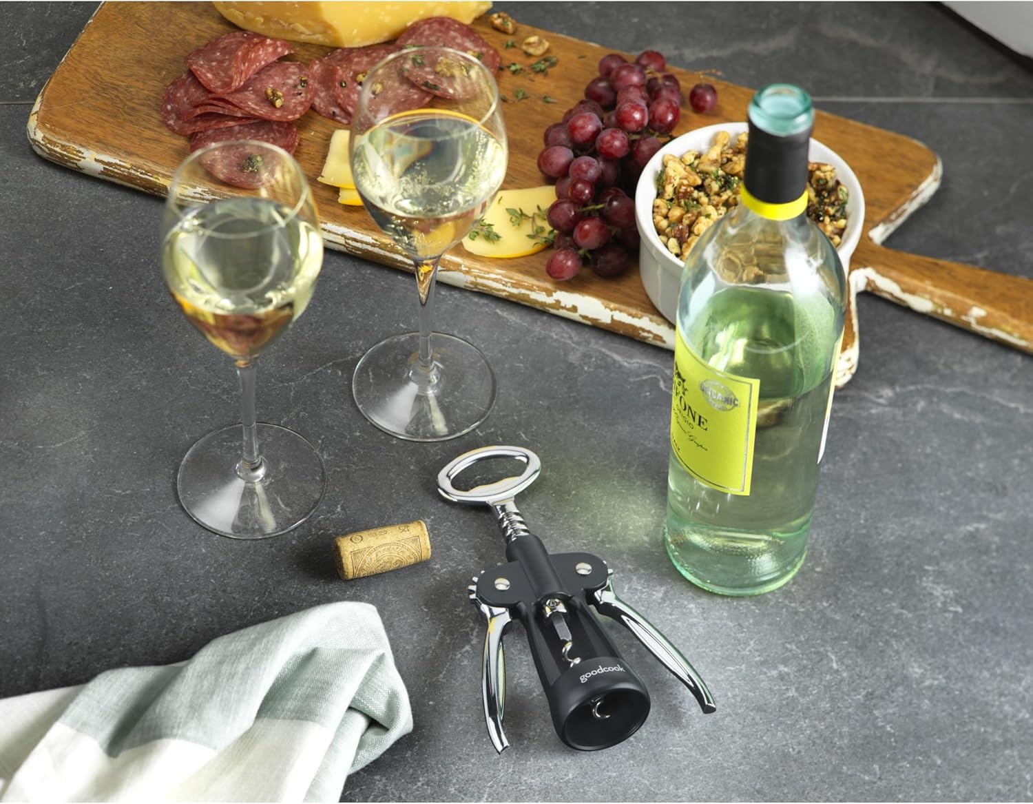 image:imageGoodCook Gourmet Deluxe Winged Corkscrew Stainless Steel Worm Universal Fit For All Cork SizesWinged Corkscrew