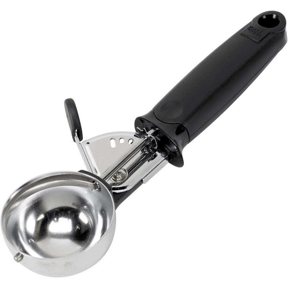 image:imageGoodCook Deluxe Ice Cream Scoop with Trigger With Comfortable Grip amp EasyRelease Lever Dishwasher Safe 2Ounce Scoop Black1