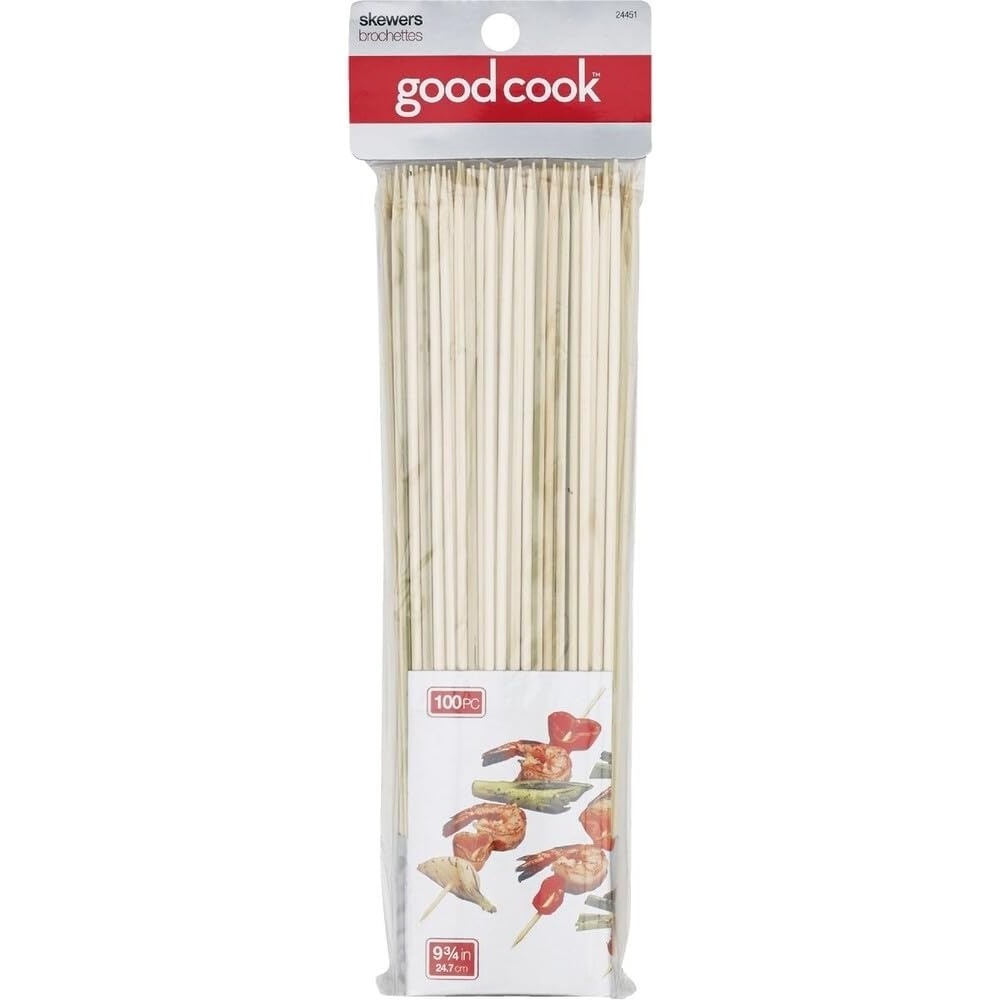 image:imageGoodCook Everyday 10Inch Bamboo Skewers for BBQ and Kebab 100Count Brown