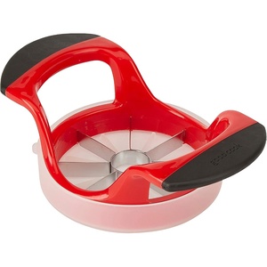 GoodCook Touch Apple Wedger with Stainless Steel Cutting Edges and Protective Cover, Red